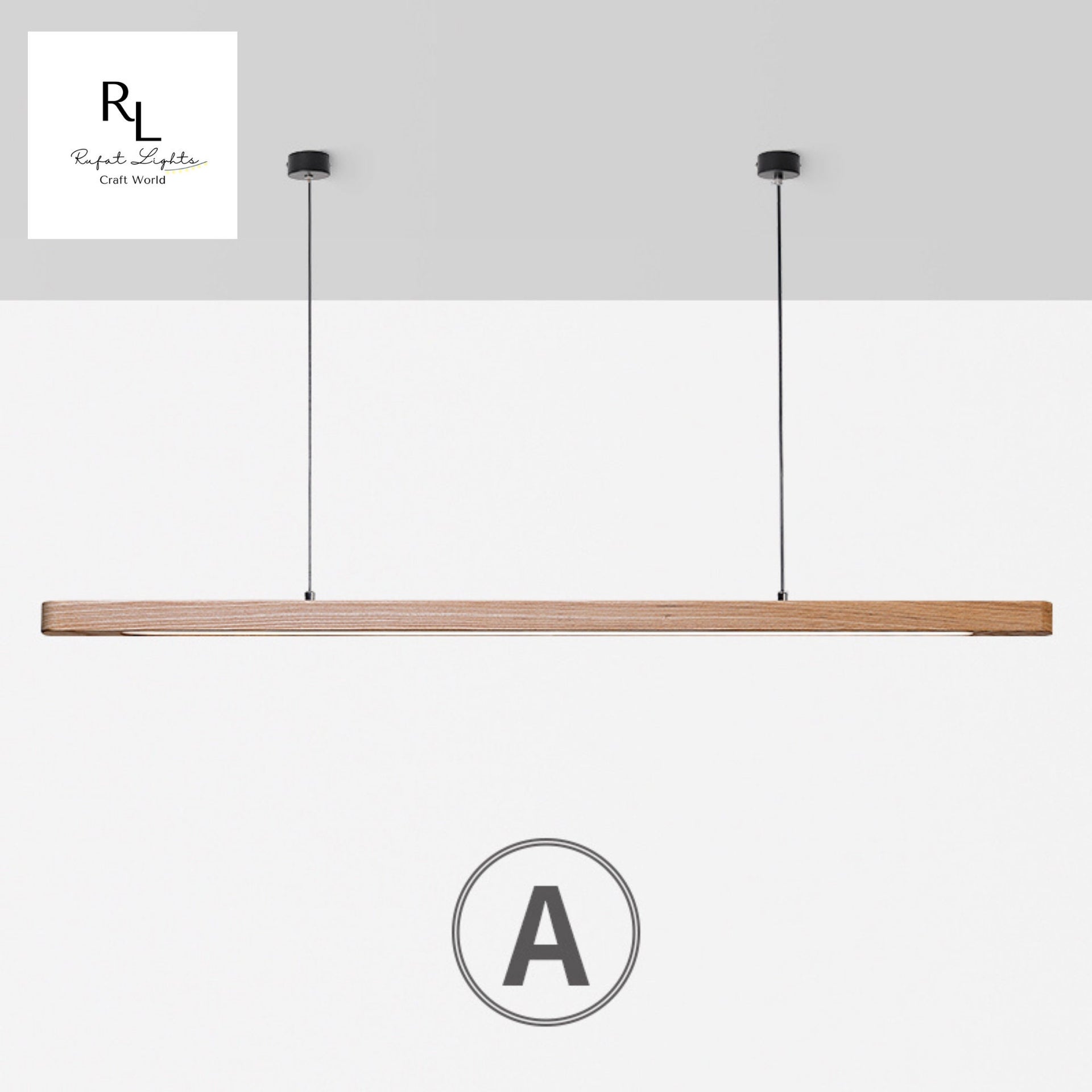 Wood Linear Suspension Rounded Chandelier