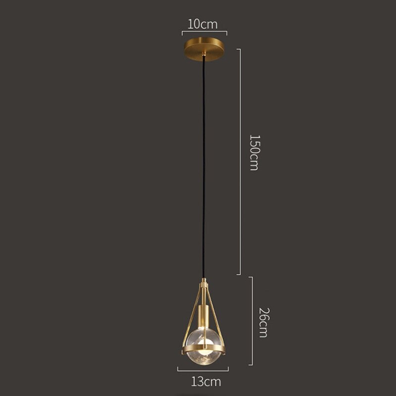 Blowball Gold Crystal Pendant Light Hanging Lighting Fixture Home Lighting Nordic Ceiling Lamp Contemporary Modern Chandelier Brass Bedroom