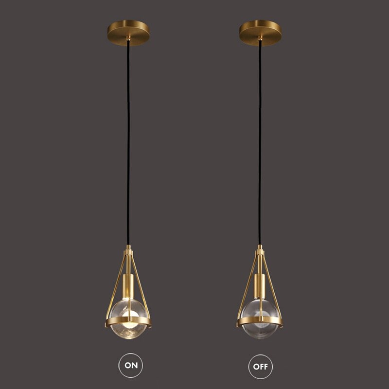 Blowball Gold Crystal Pendant Light Hanging Lighting Fixture Home Lighting Nordic Ceiling Lamp Contemporary Modern Chandelier Brass Bedroom