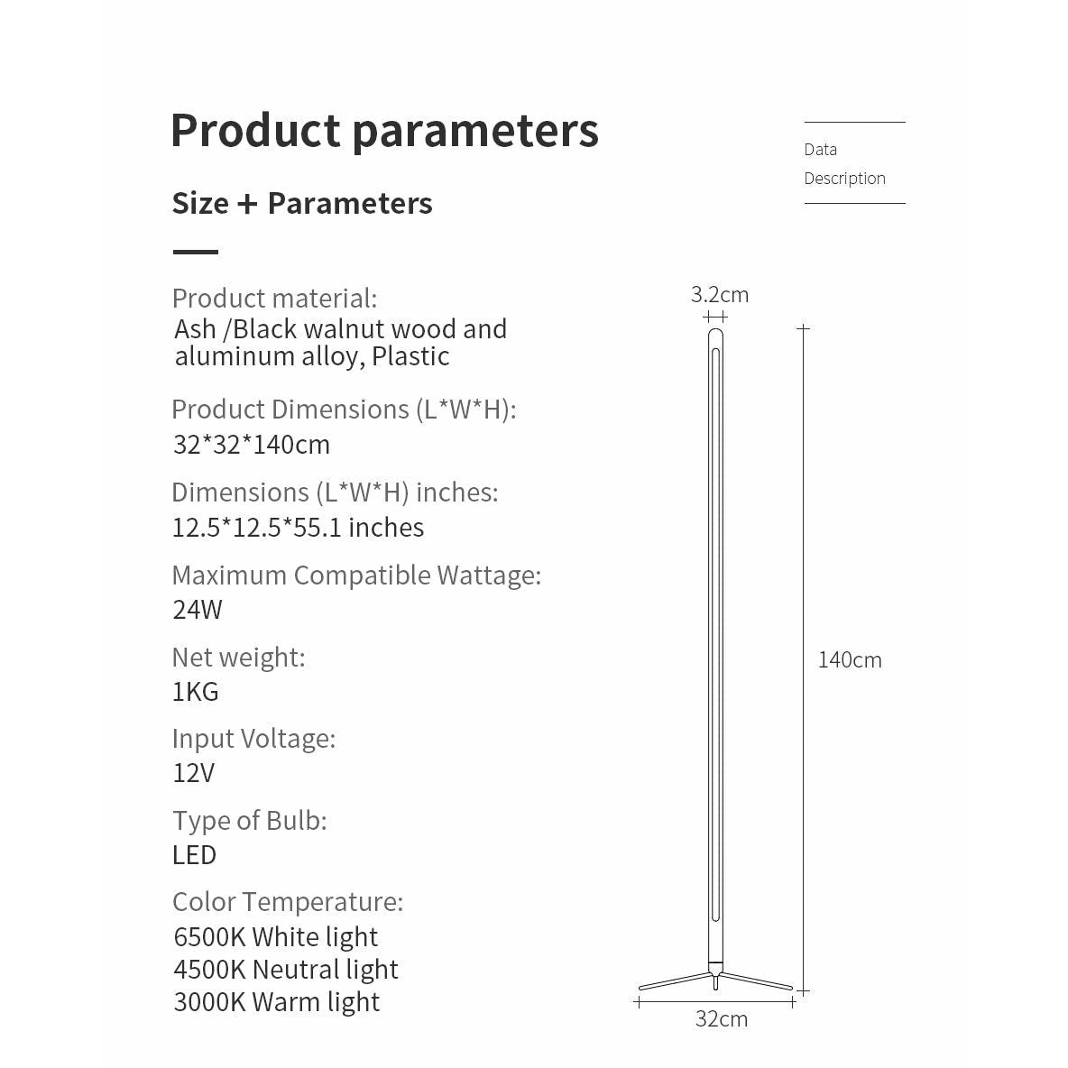 Modern Standing Floor Lamp LED Wooden Standing Floor Lamp Solid Wood Art Decor Atmosphere light 360 adjustable portable Ambient lamps