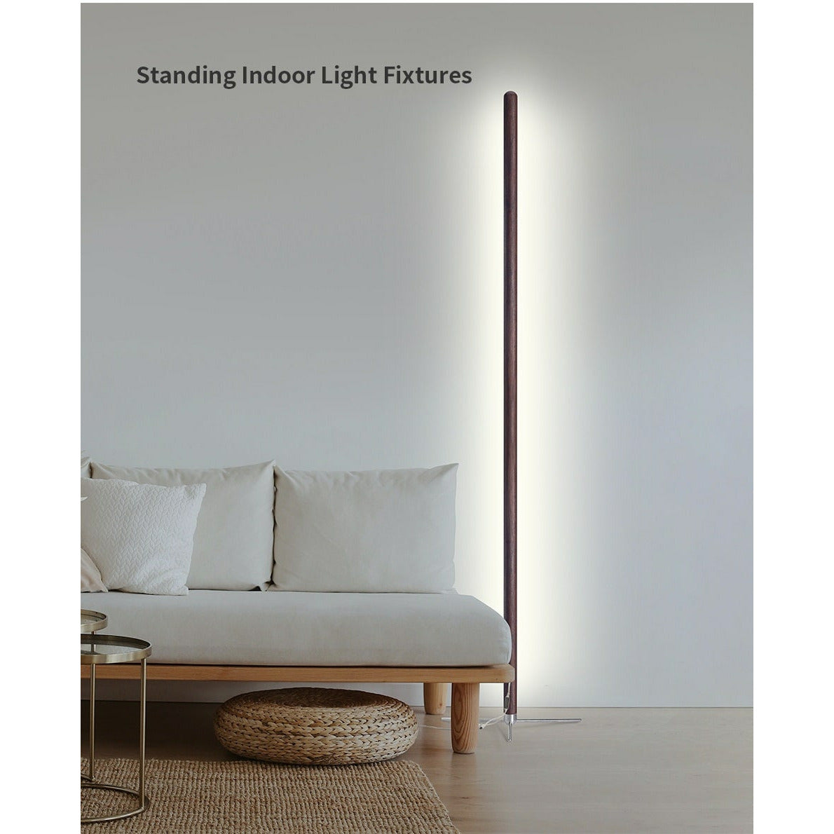 Modern Standing Floor Lamp LED Wooden Standing Floor Lamp Solid Wood Art Decor Atmosphere light 360 adjustable portable Ambient lamps