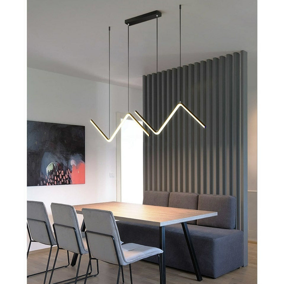 Classic ZigZag Kitchen Island Branch Chandelier LED Geometric Chandelier Hanging Pendant LED Light Fixture House Renovation Modern Lighting