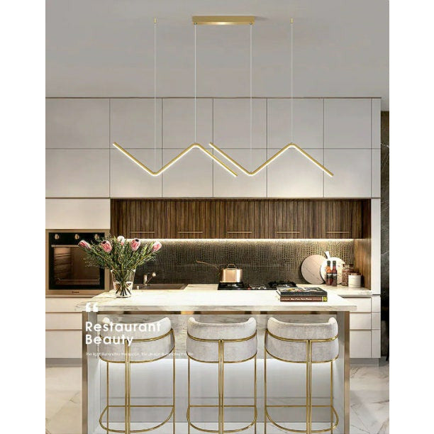 Classic ZigZag Kitchen Island Branch Chandelier LED Geometric Chandelier Hanging Pendant LED Light Fixture House Renovation Modern Lighting