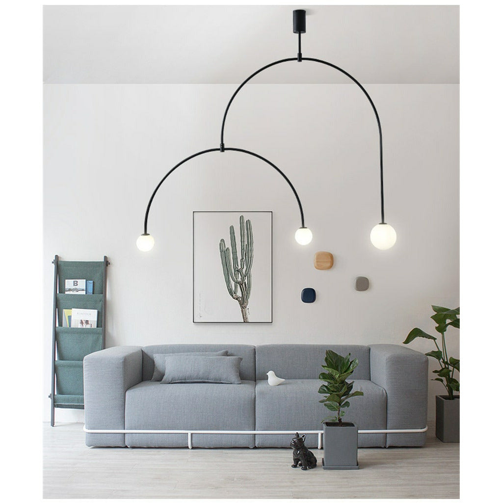 Nordic Geometric Pendant Lights U-shaped Line, Living Room Bedside Lamp Creative Minimalist Chandelier Dining Room Hanging Lights Fixtures