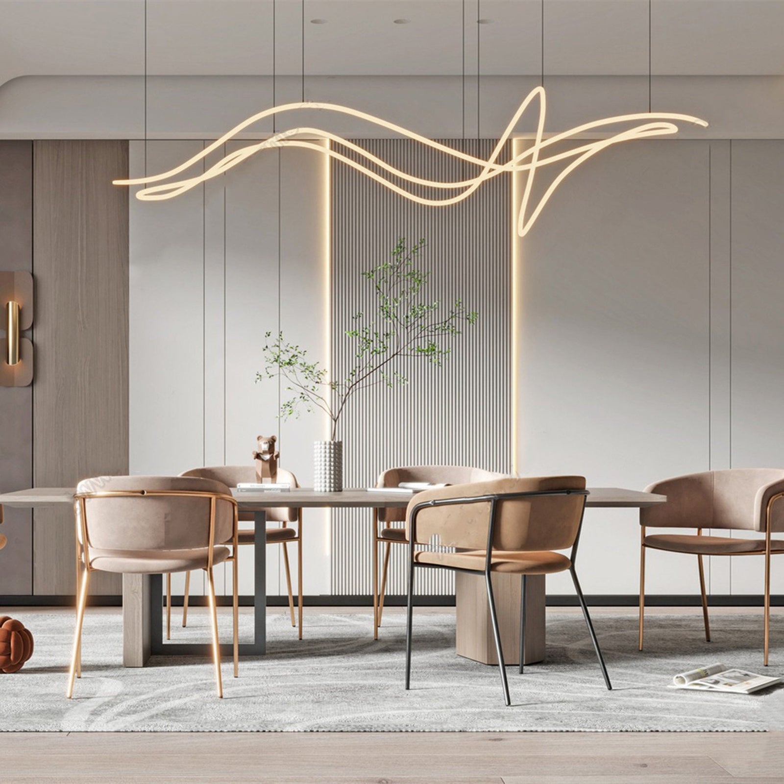 Modern Line Art Geometry Chandelier | Rufat Lights