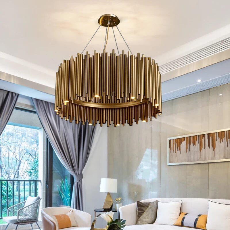Stainless Steel Gold Aluminum Alloy Tube Chandelier