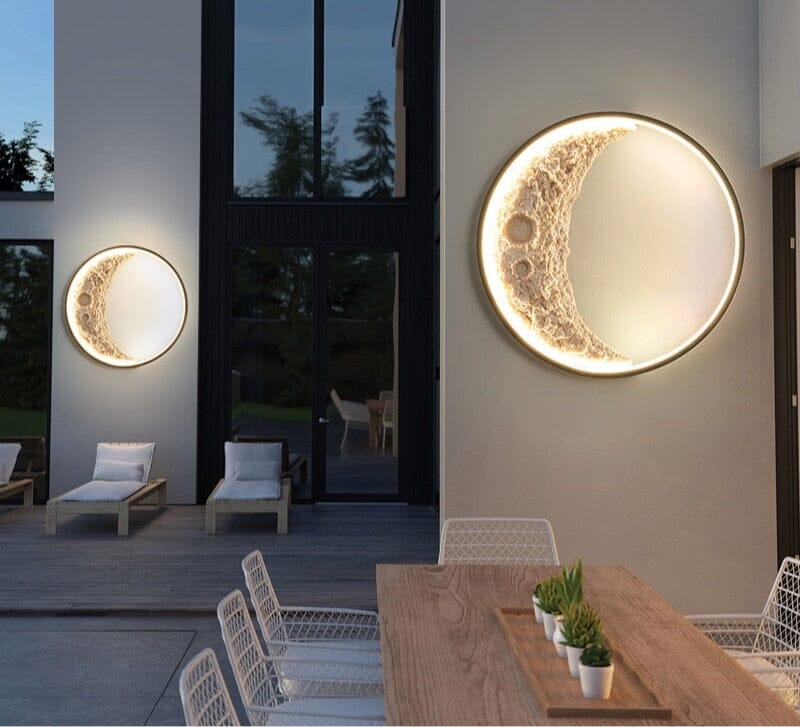 Simple Creative Half Moon Mural Wall Lamp