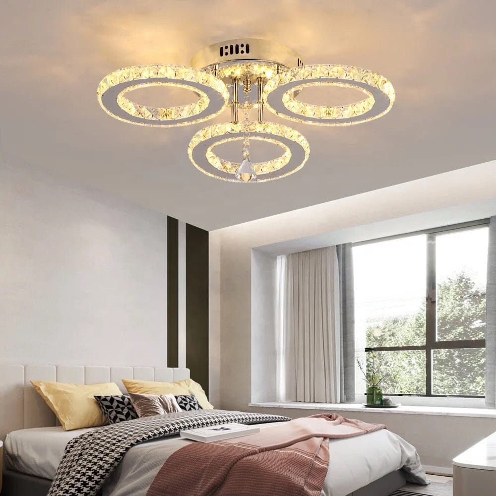 Modern Stainless Steel Lustres K9 Crystal Chandelier