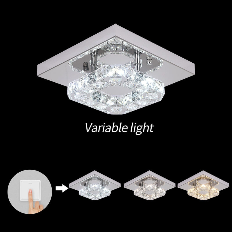 Modern Square Crystal LED K9 Crystal Chandeliers