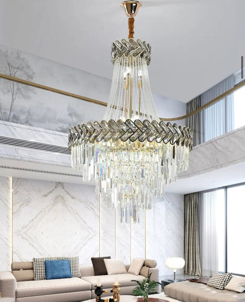 Luxury Duplex Villa LED Crystal Chandelier