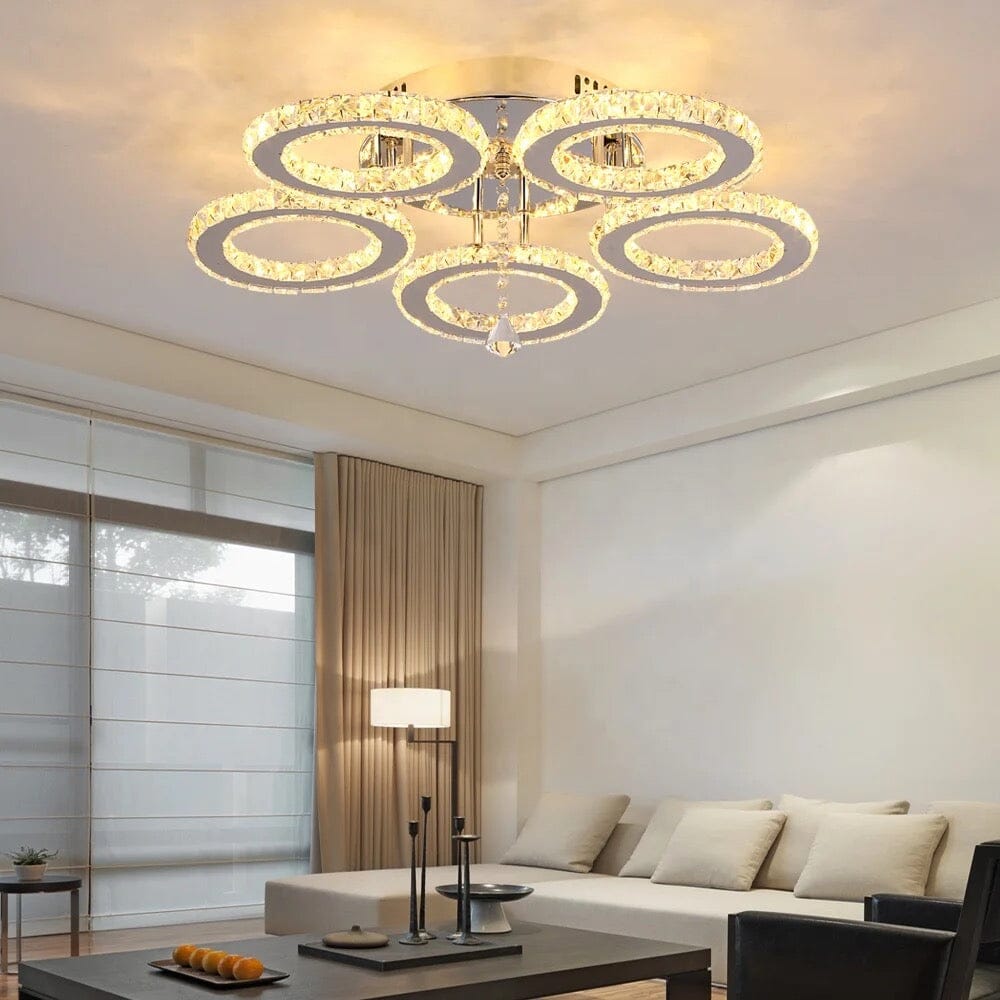 Modern Stainless Steel Lustres K9 Crystal Chandelier