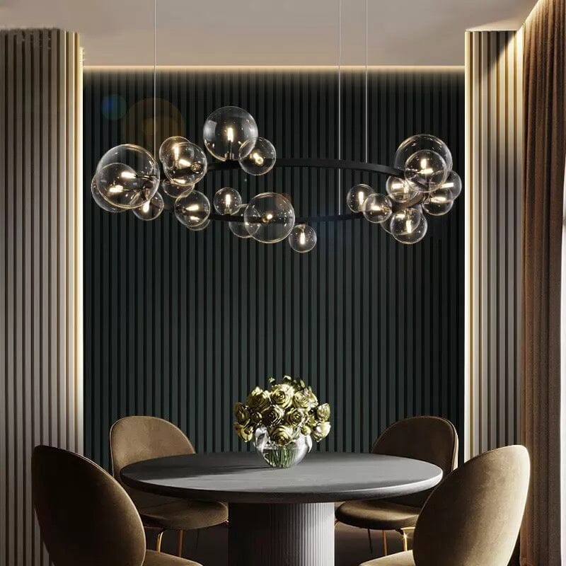 LED Art Deco Glass Bubbles Round Chandelier