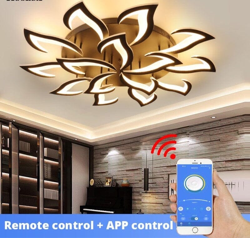 Modern Acrylic Iron Flower Chandelier Lamp