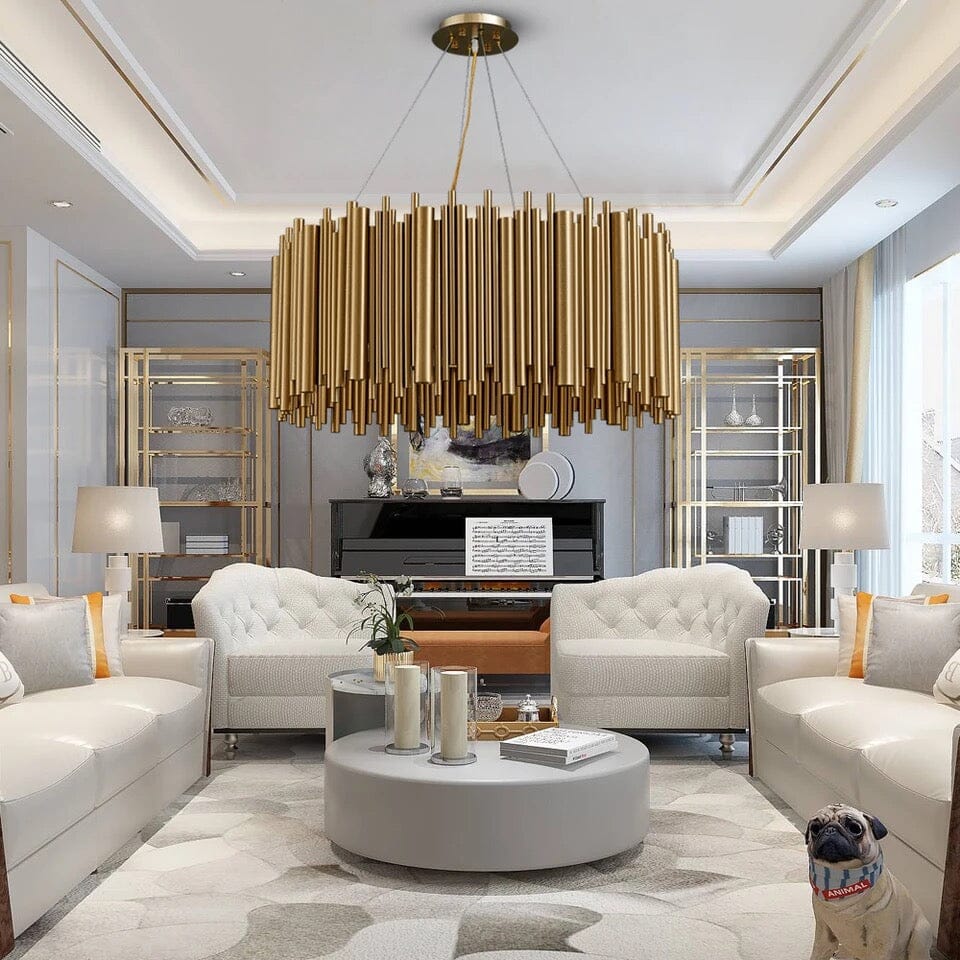 Stainless Steel Gold Aluminum Alloy Tube Chandelier