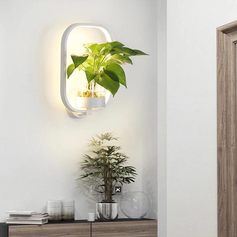 Hydroponic Green Plant Decorative LED Background Wall Lamp