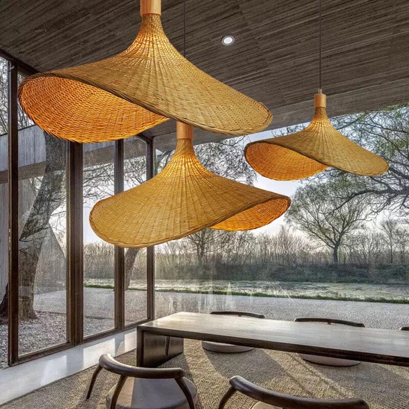 Vintage Handmake Bamboo Wicker Pendant Light