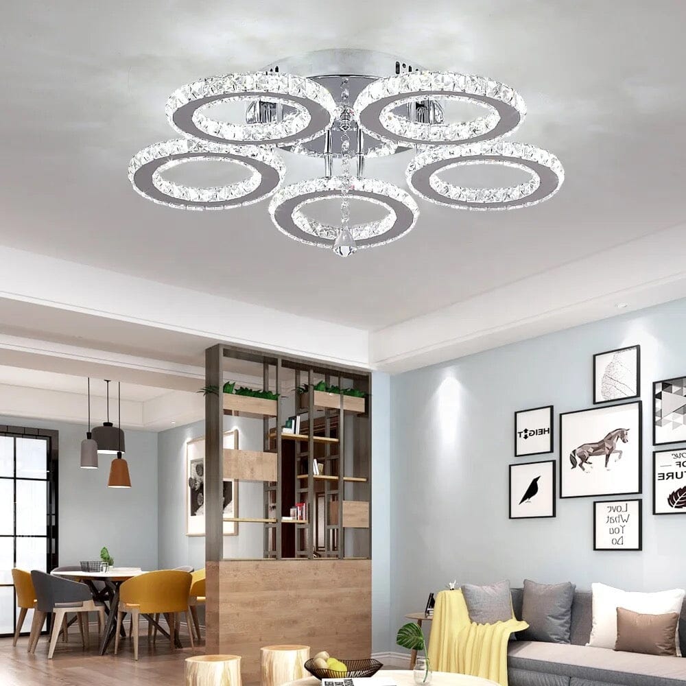 Modern Stainless Steel Lustres K9 Crystal Chandelier