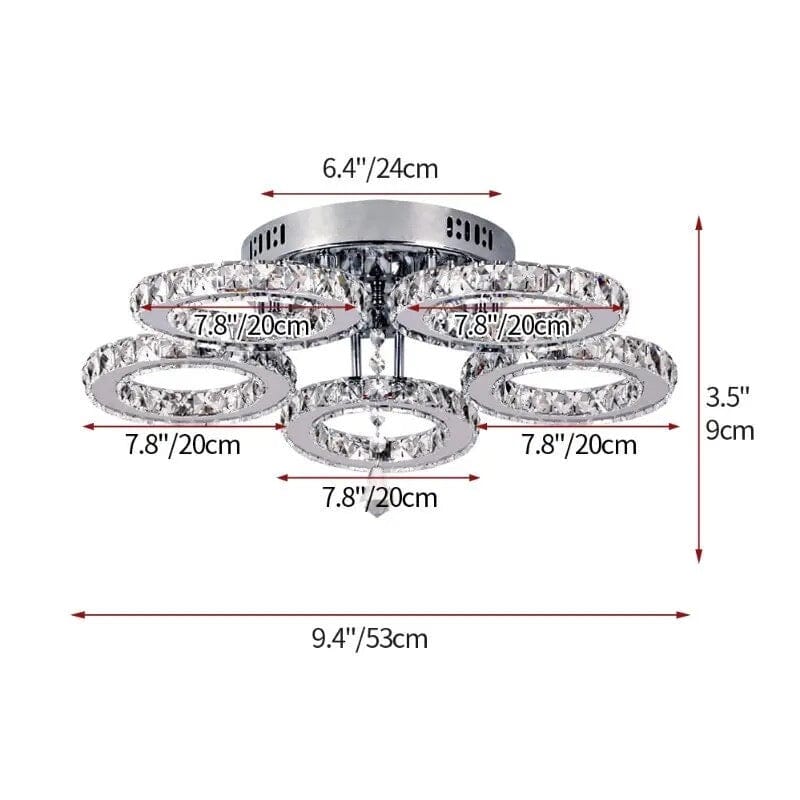 Modern Stainless Steel Lustres K9 Crystal Chandelier