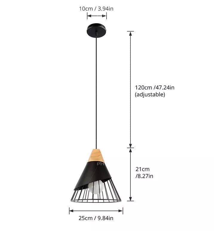 Industrial Lamp Loft Iron Wood Pendant Lights