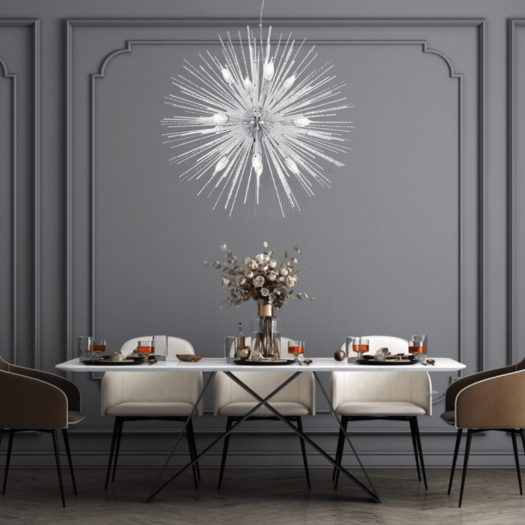 Aluminum Tube Spark Ball Starburst Chandelier