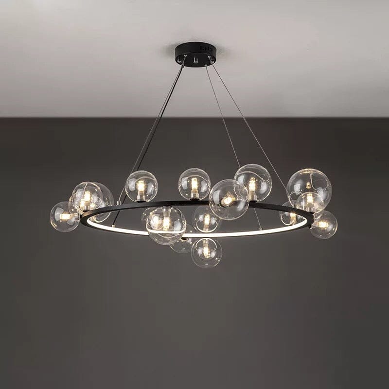LED Art Deco Glass Bubbles Round Chandelier