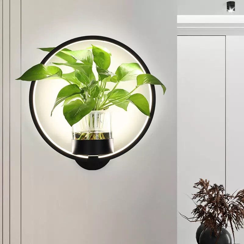 Hydroponic Green Plant Decorative LED Background Wall Lamp