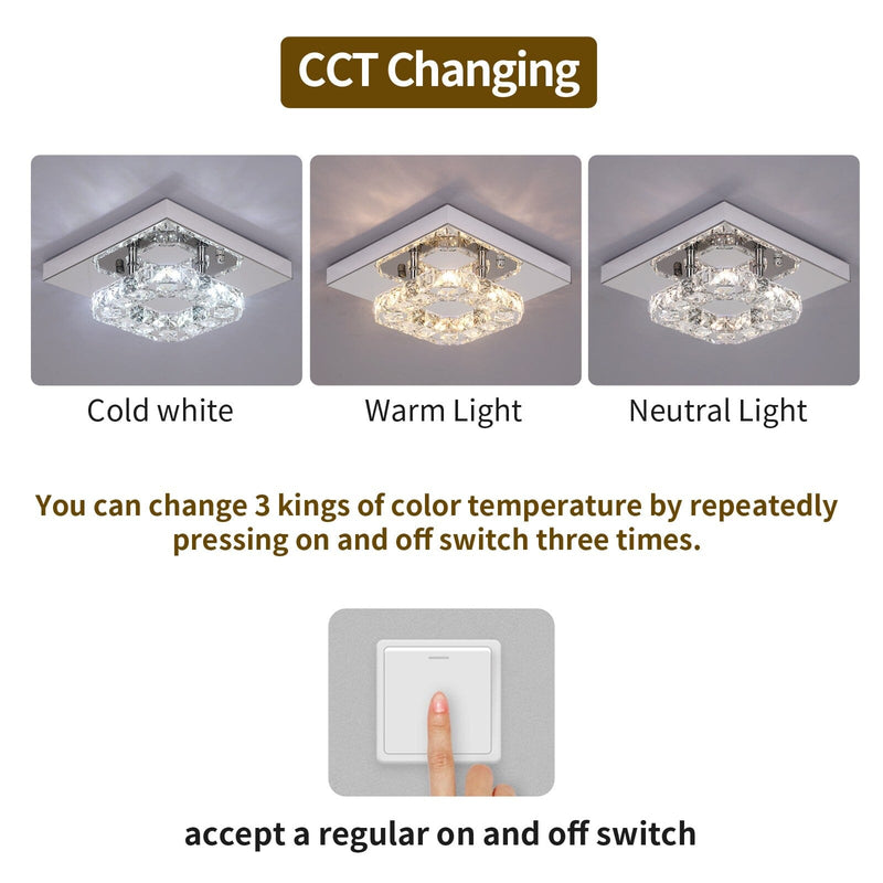 Modern Square Crystal LED K9 Crystal Chandeliers