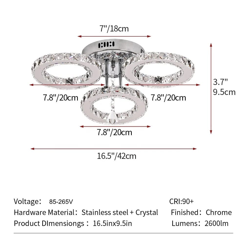 Modern Stainless Steel Lustres K9 Crystal Chandelier