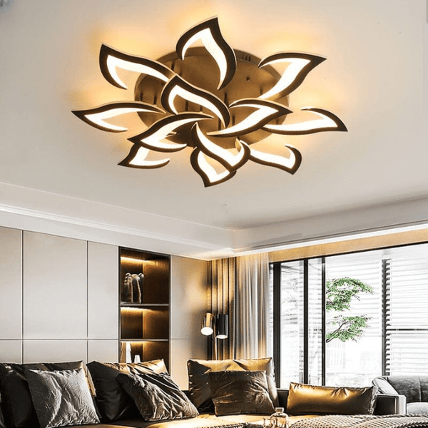 Modern Acrylic Iron Flower Chandelier Lamp