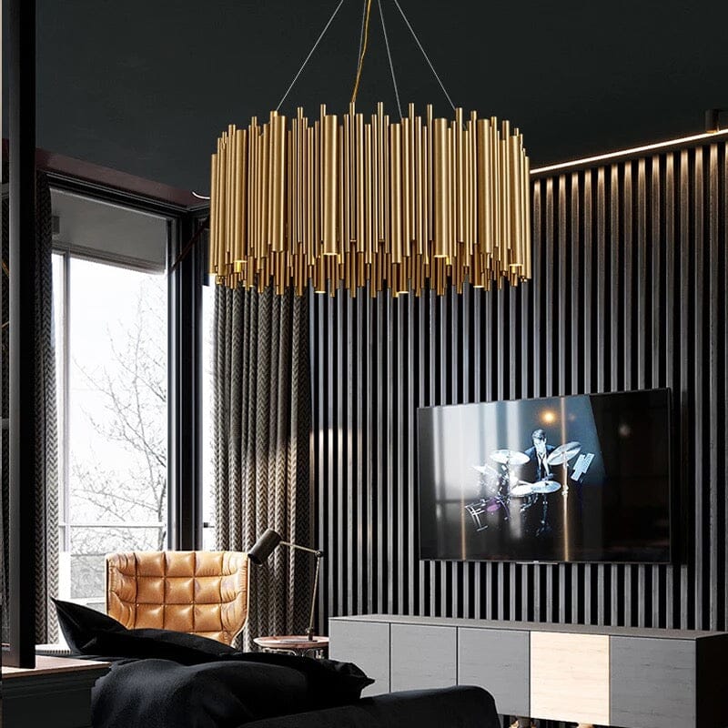 Stainless Steel Gold Aluminum Alloy Tube Chandelier
