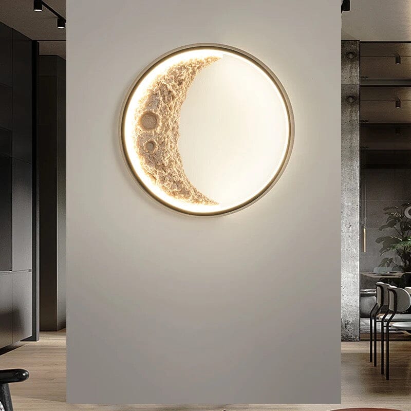 Simple Creative Half Moon Mural Wall Lamp