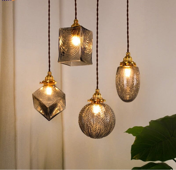 Industrial Vintage Style Glass Pendant Lights