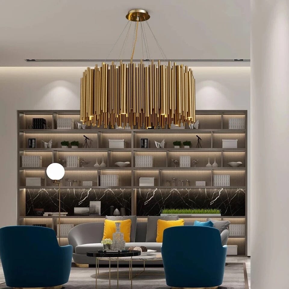Stainless Steel Gold Aluminum Alloy Tube Chandelier