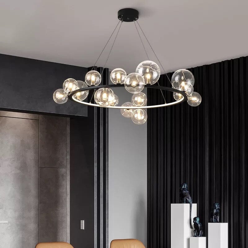LED Art Deco Glass Bubbles Round Chandelier