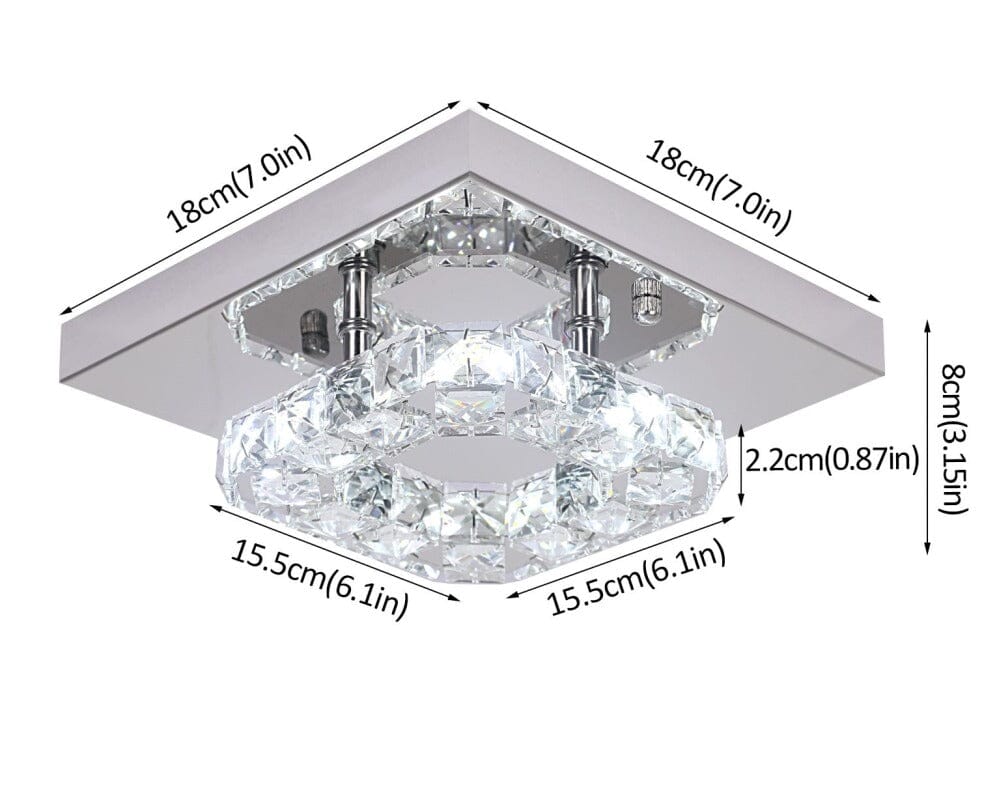Modern Square Crystal LED K9 Crystal Chandeliers
