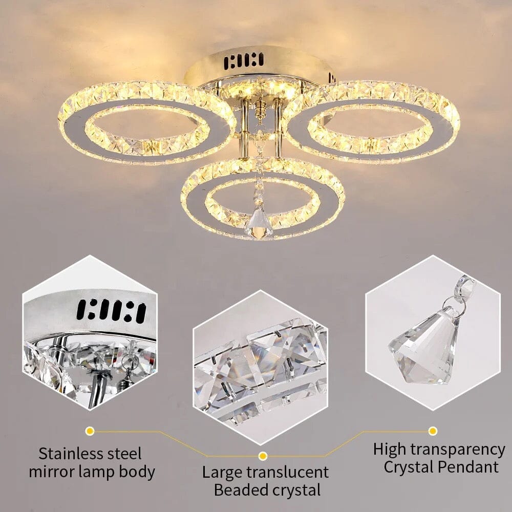 Modern Stainless Steel Lustres K9 Crystal Chandelier