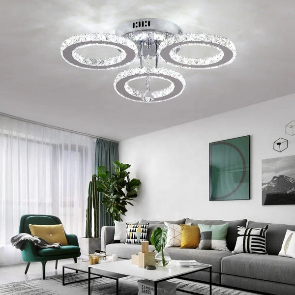 Modern Stainless Steel Lustres K9 Crystal Chandelier