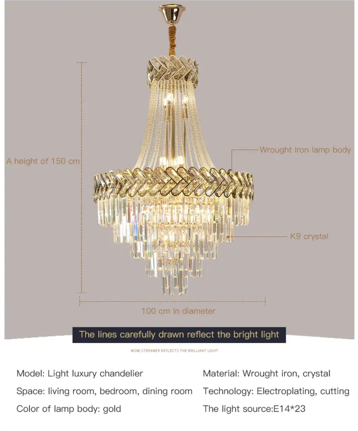 Luxury Duplex Villa LED Crystal Chandelier