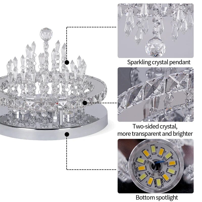 Recessed Stainless Steel K9 Crystal Round Chandelier