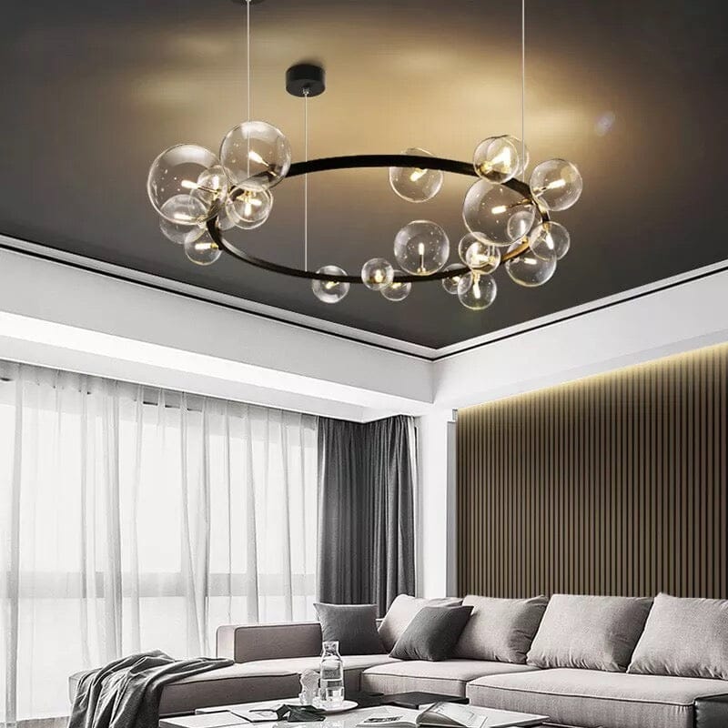 LED Art Deco Glass Bubbles Round Chandelier