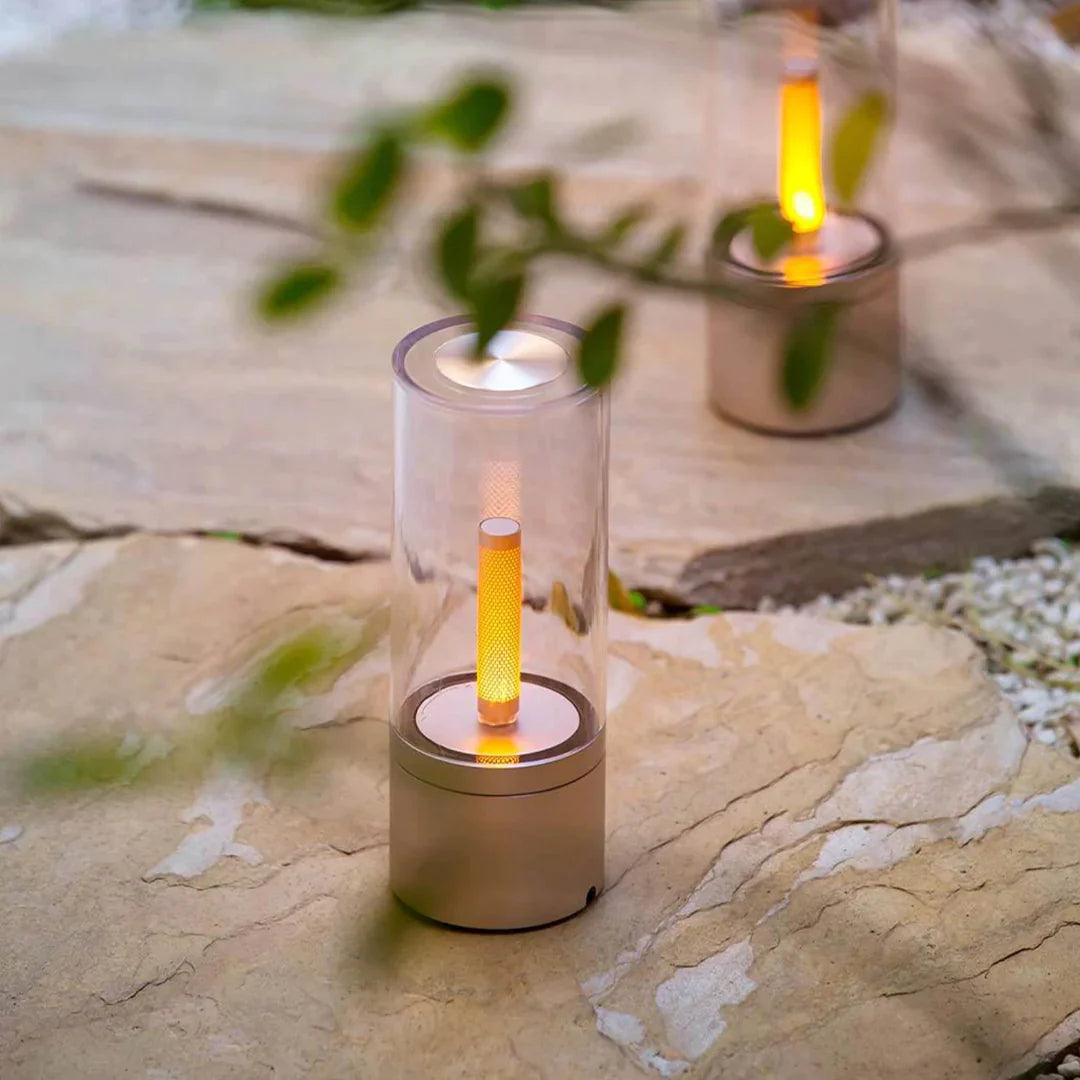 Yellow Nightstand Rechargeable Candle Table Lamp