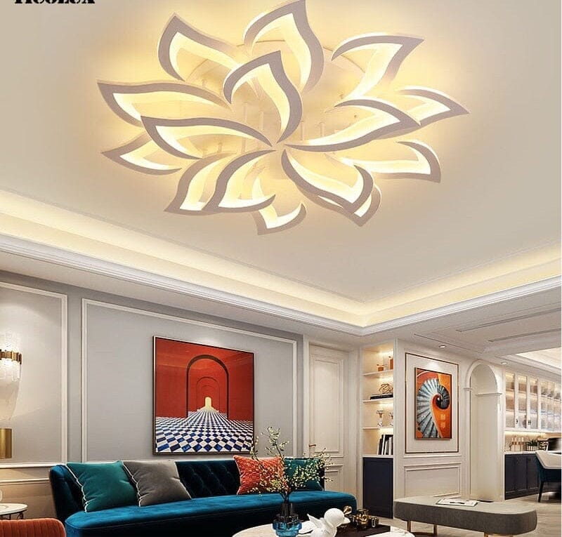 Modern Acrylic Iron Flower Chandelier Lamp