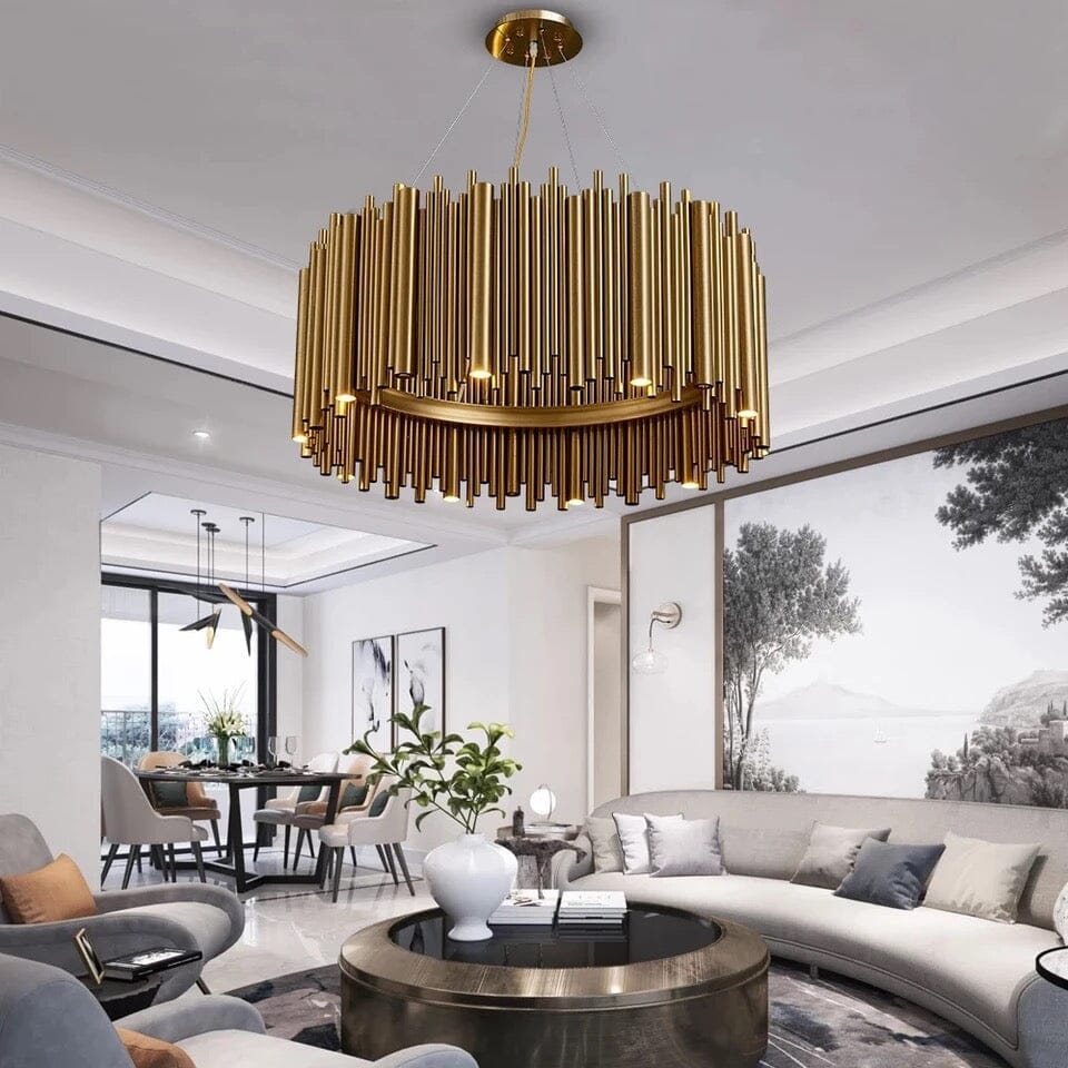 Stainless Steel Gold Aluminum Alloy Tube Chandelier