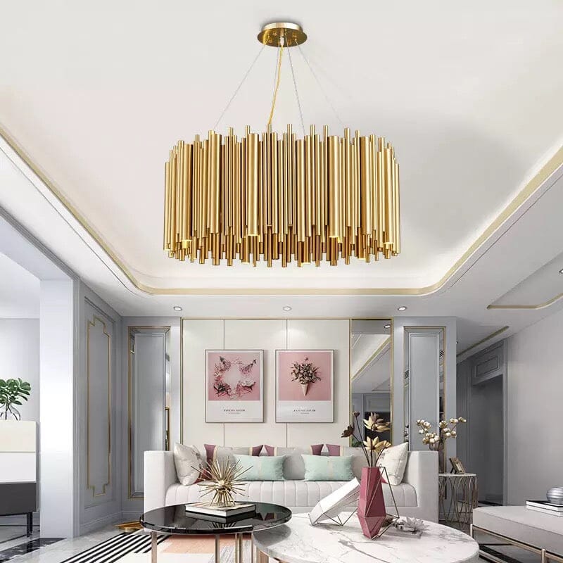 Stainless Steel Gold Aluminum Alloy Tube Chandelier