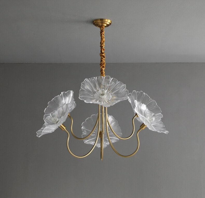 Modern Lotus Glass Flowers LED Chandelier