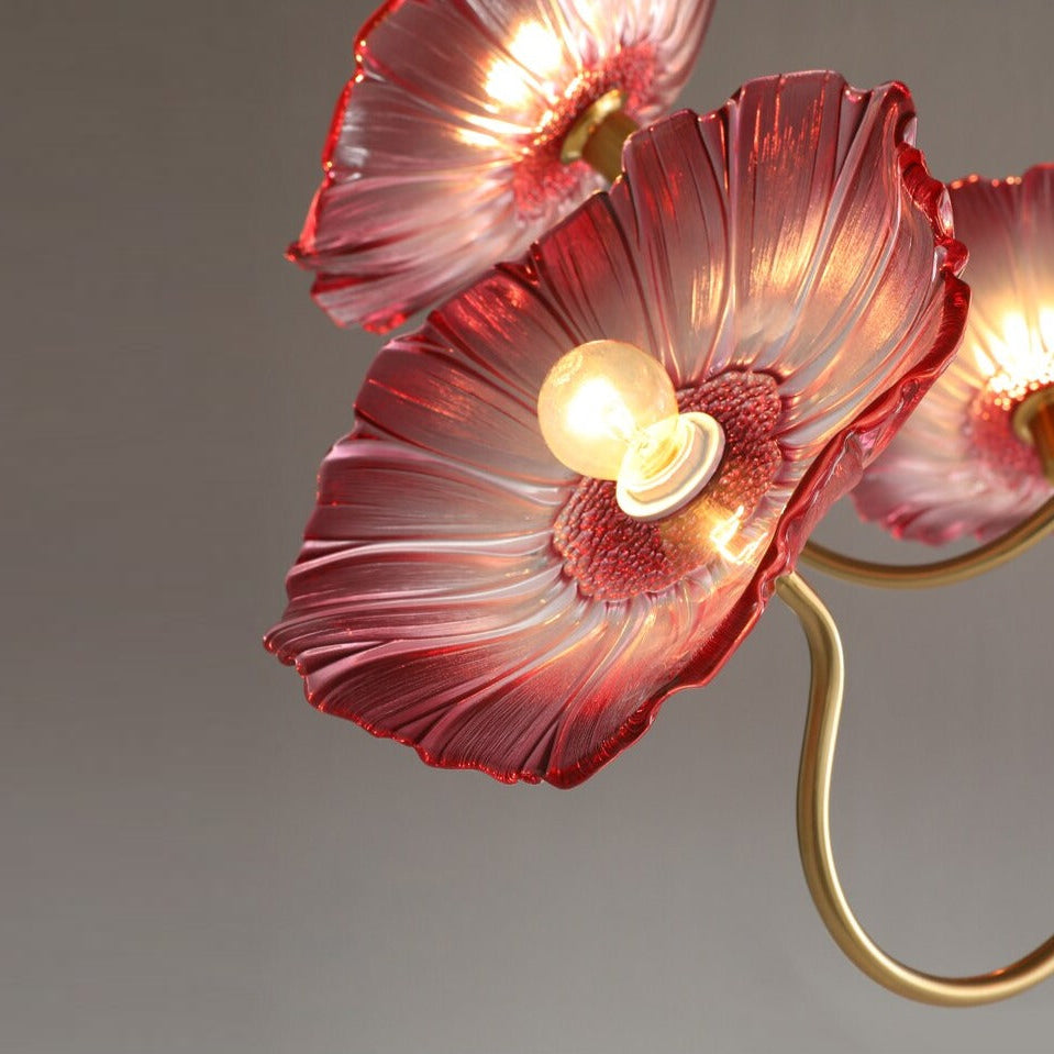 Modern Lotus Glass Flowers LED Chandelier