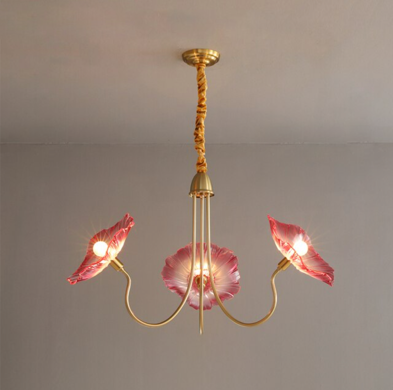 Modern Lotus Glass Flowers LED Chandelier