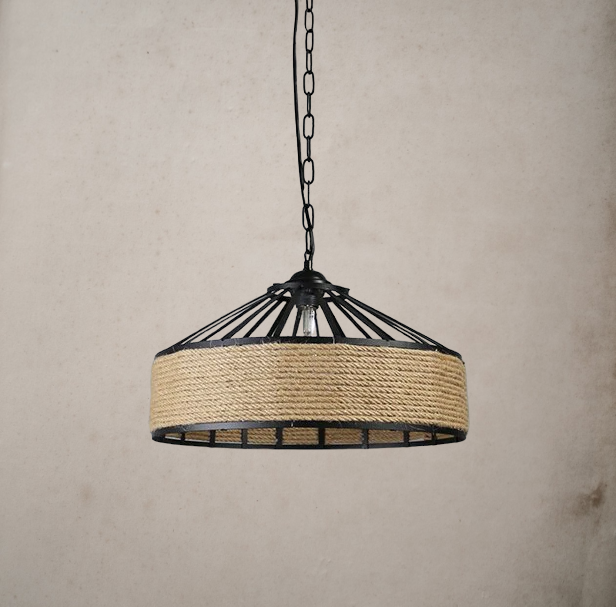 Iron Hand Braiding Rope Pendant Light