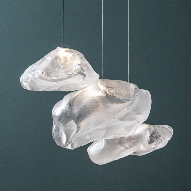 Nordic LED Cloud-Shaped Island Glass Chandelier