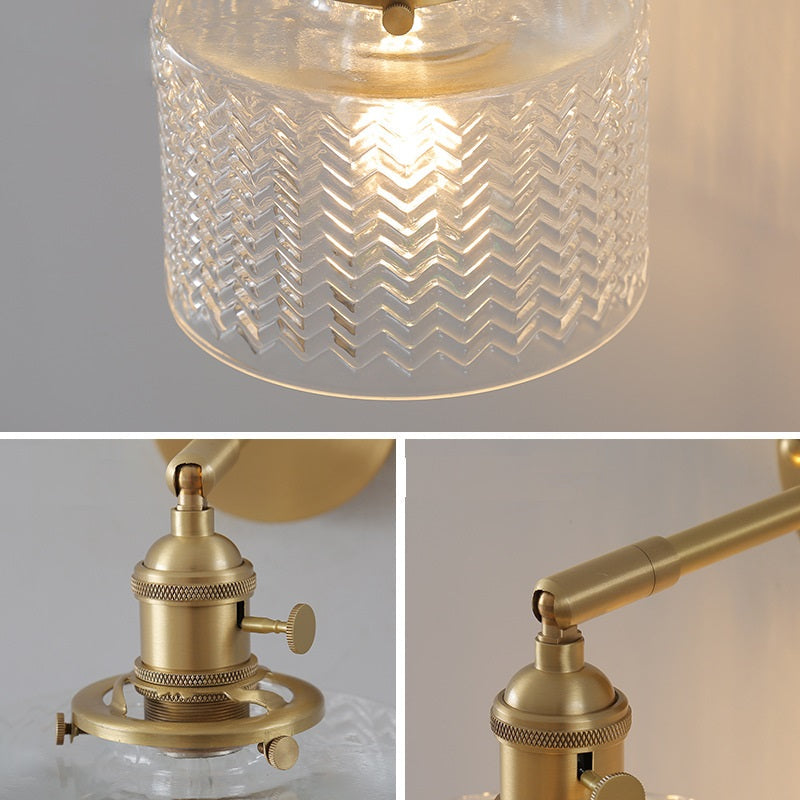 Contemporary Cylindrical Glass Wall Lamp